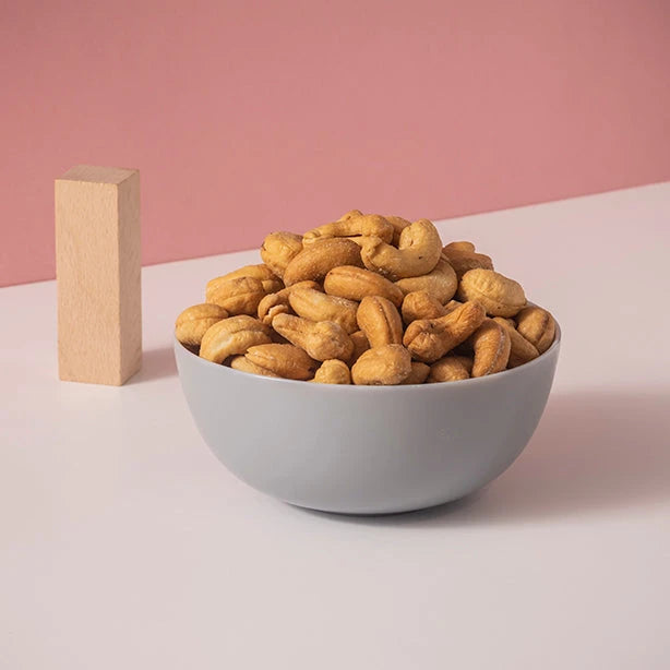 Premium jumbo salted cashews – large roasted cashews with sea salt, crunchy and smooth snack