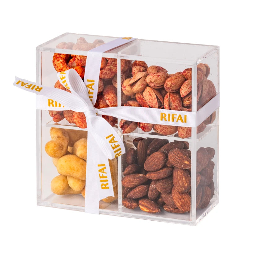 Gourmet Nut Medley – 4 x 100g Plexi Box Set Rifai EU
